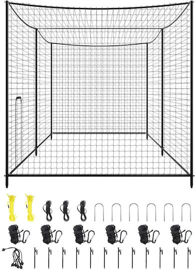 Baseball Cage Vevor 10668 X 3200 X 3100mm Free Portable Baseball Cage Batting Cages 45-Mesh Bound Hdpe & Long Mounting Ropes Batting Cage Net Indoor Outdoor Space