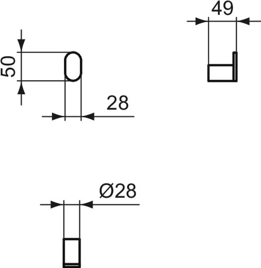 Ideal Standard Conca Άγκιστρο Μπάνιου Μονό με Βίδες Magnetic Grey