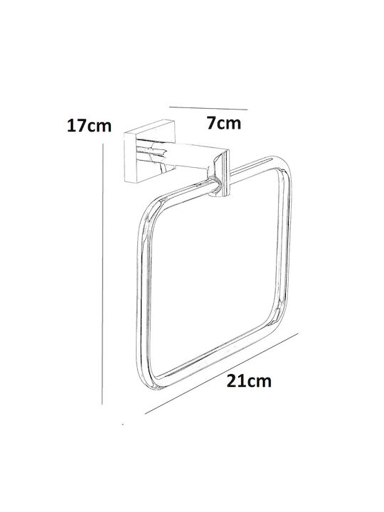 Bronze Art Single Wall-Mounted Bathroom Ring Silver