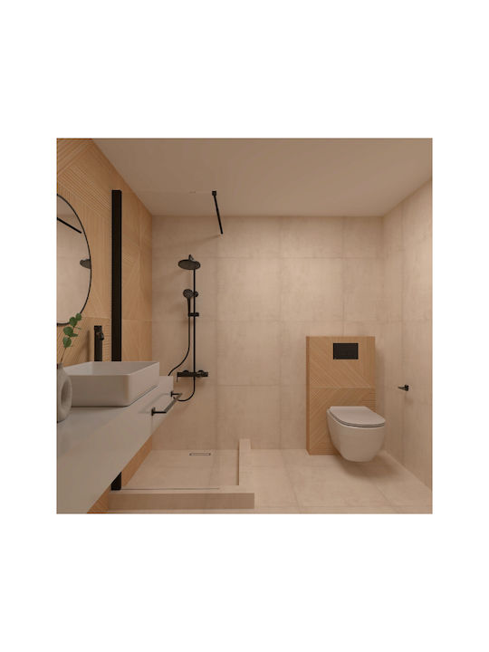 Bronze Art Single Wall-Mounted Bathroom Rail ​40x40cm Black