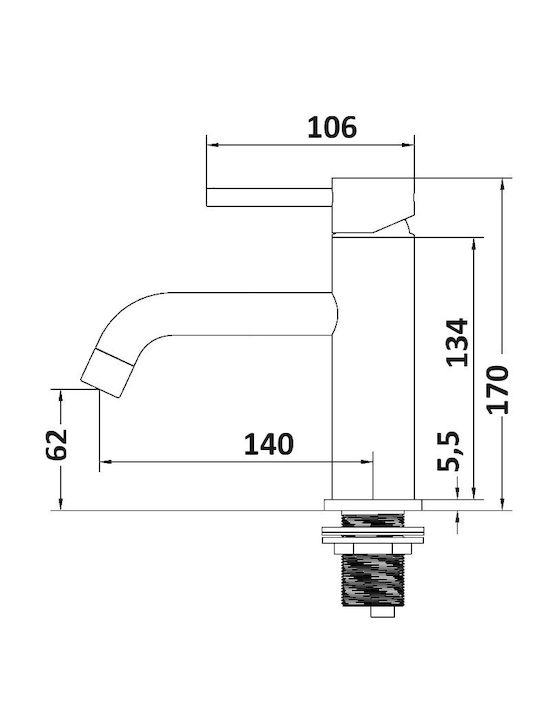 Piccadilly Αναμεικτική Μπαταρία Νιπτήρα Inox Ασημί