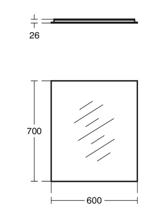 Ideal Standard Rechteckiger Badezimmerspiegel LED 60x70cm