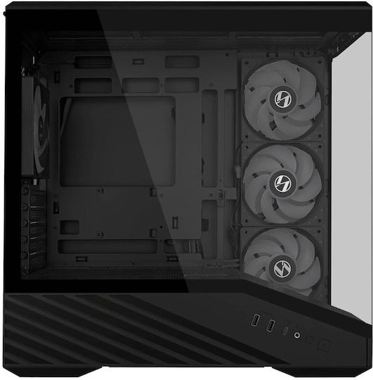 Lian Li Vector V100 Gaming Mini Tower Computer Case with Side Window and RGB Lighting Black