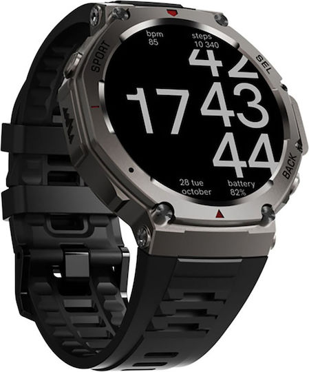 Avizar Αδιάβροχο Smartwatch με Παλμογράφο (Μαύρο)