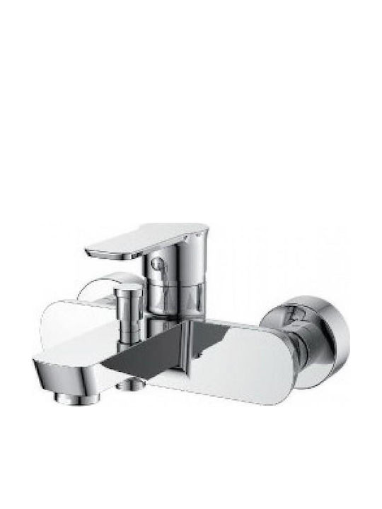 Inter Ceramic Αναμεικτική Μπαταρία Ντουζιέρας Πλήρες Σετ Ασημί