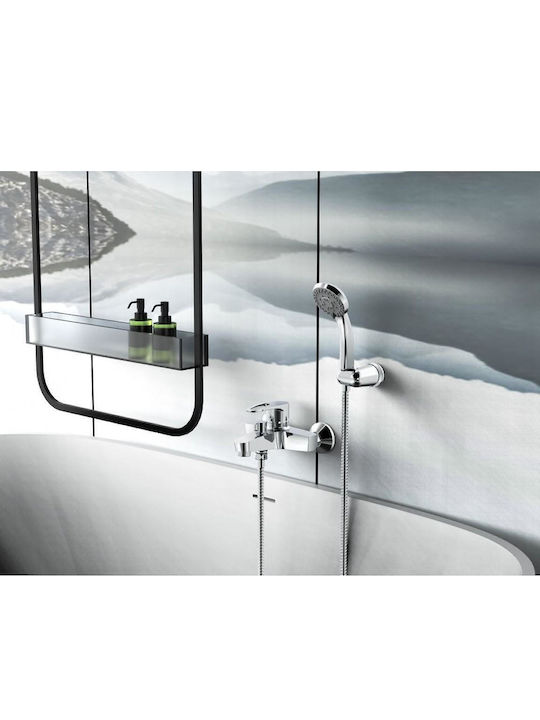 Inter Ceramic Αναμεικτική Μπαταρία Ντουζιέρας Πλήρες Σετ Ασημί
