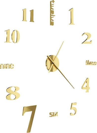 vidaXL 3D Wall Clock Sticker Metallic Black Ø100cm