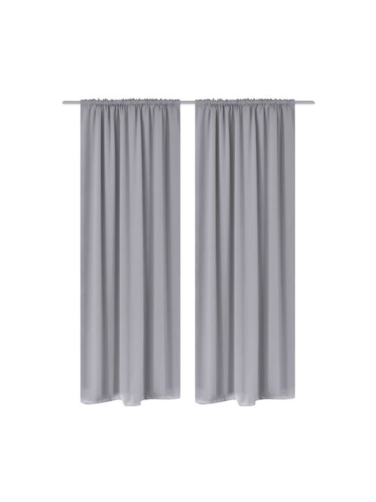 vidaXL Blackout Curtain Set with Tunnel Black 135x245cm