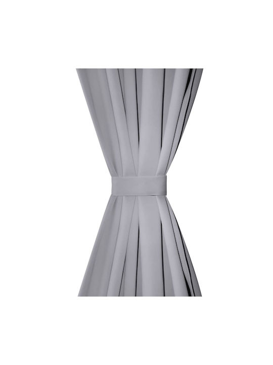 vidaXL Blackout Curtain Set with Tunnel Black 135x245cm