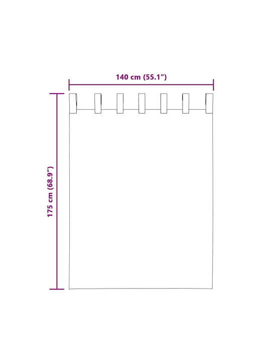 vidaXL Pink Curtains Set with Tab Top 140x245cm
