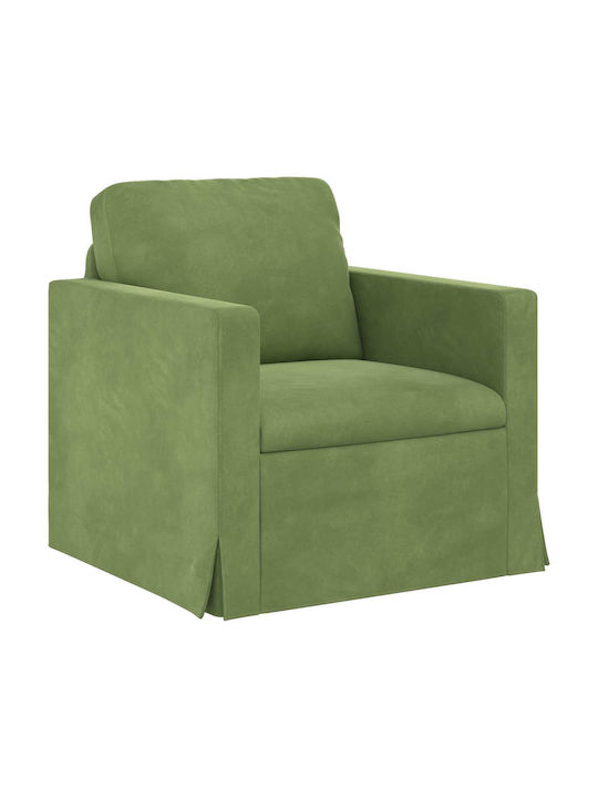 Polițronă Velur Verde Deschis 78x78x80cm