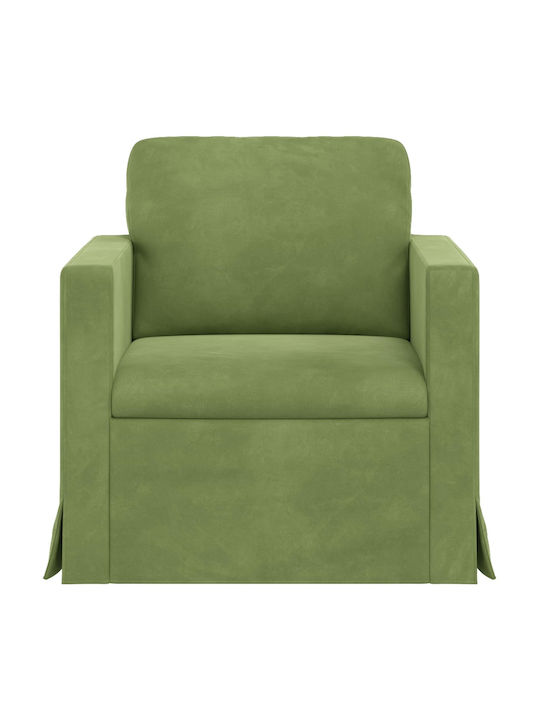Polițronă Velur Verde Deschis 78x78x80cm