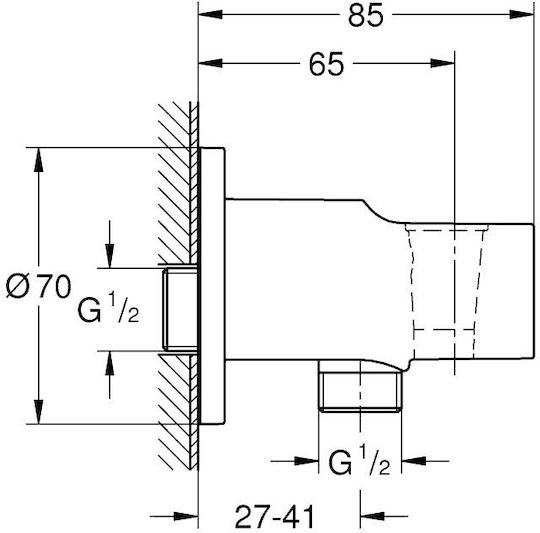 Στηριγμα Παροχη Χρωμε 28628001 Grohe