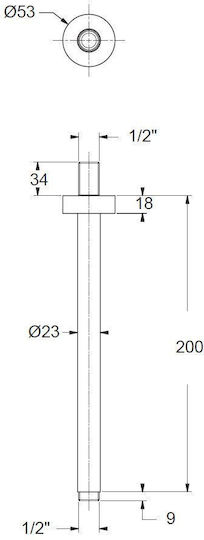 Duscharm-Verlängerung Wand 40cm Bd6045 Gebürstetes Matt Schwarz Piccadilly