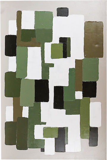 Canvas Painting Handmade White-Black-Beige 80x3.8x120cm