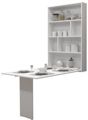 Γραφείο Hartford 428 Ξύλινο με Βιβλιοθήκη Άσπρο 130x85x73εκ.