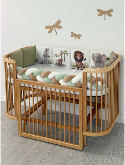 IngVart Baby Bedding Set for Crib White 7 Pieces SETJUNGLE 60*