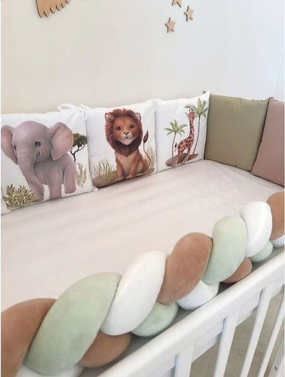 IngVart Baby Bedding Set for Crib White 7 Pieces SETJUNGLE 60*