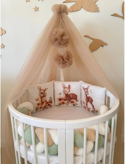 IngVart Baby Bedding Set for Crib White 7 Pieces SETELAFPETAL-60