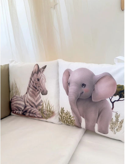 IngVart Baby Bedding Set for Crib White 7 Pieces SETJUNGLE 60*