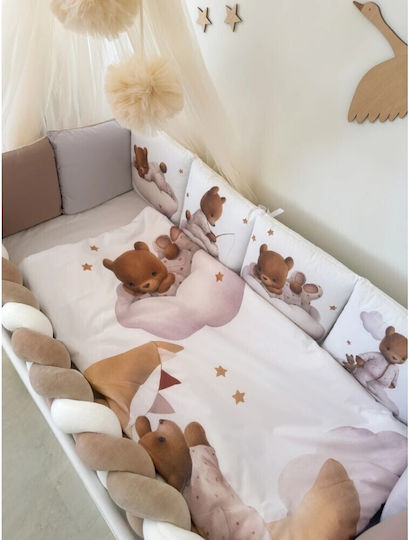 IngVart Baby Bedding Set For Crib White 7 Pieces SETARKPITZ-60