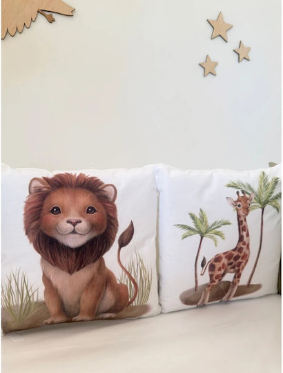 IngVart Baby Bedding Set for Crib White 7 Pieces SETJUNGLE 60*