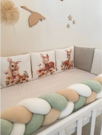 IngVart Baby Bedding Set for Crib White 7 Pieces SETELAFPETAL-60
