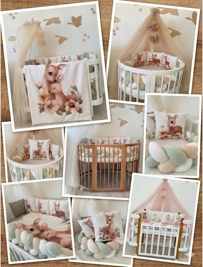 IngVart Baby Bedding Set for Crib White 7 Pieces SETELAFPETAL-60
