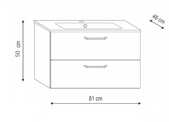 Adriatica Blat fără Lavoar Gloss White