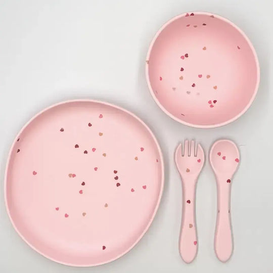 Pandaboo Feeding Set made of Silicone Brown 4pcs