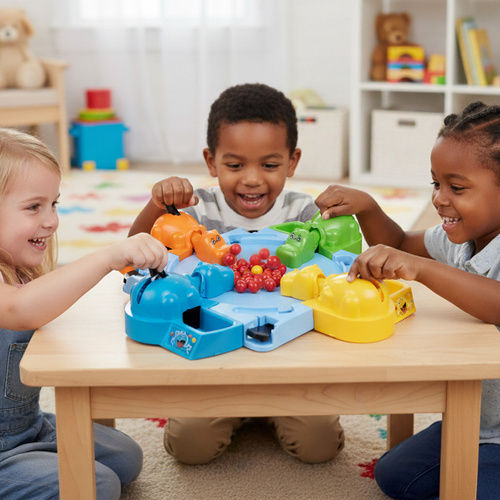 Joc de Societate Hungry Hippos pentru 2-4 Jucători 3+ Ani (EN)