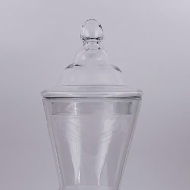 Φοντανιέρα Sticlă cu Capac 17x17x30cm Transparentă Φοντανιέρα Sticlă cu Capac 17x17x30cm Transparentă