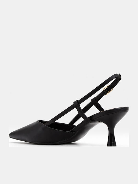 Pointed Toe Heels with Medium Heel Black