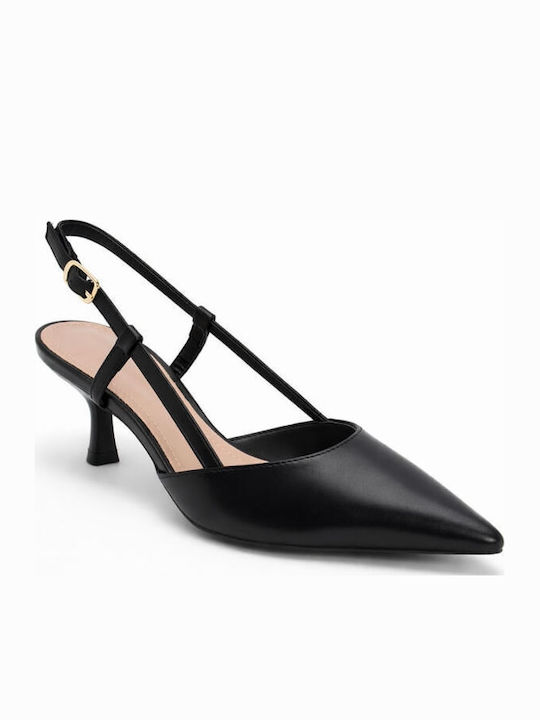 Pointed Toe Heels with Medium Heel Black