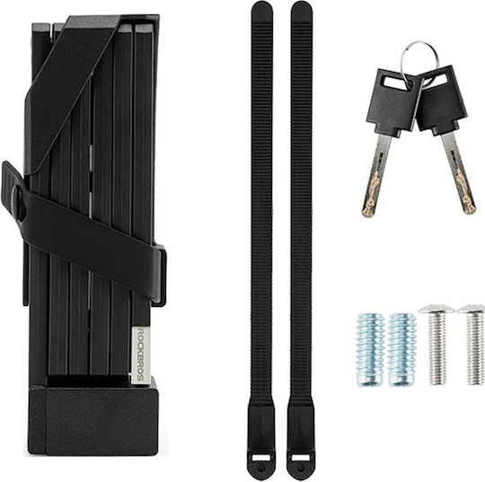 Rockbros 32140003001 Foldable Bicycle Lock Key Handle 88cm Black