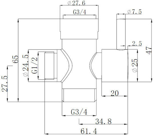 Ecartor 1 2''a-3 4''a-3 4''f Dv2515 Piccadilly