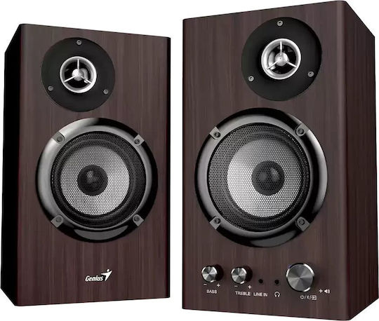 Genius SP-HF1812BT Ηχεία Υπολογιστή 2.0 με Bluetooth και Ισχύ 50W Καφέ