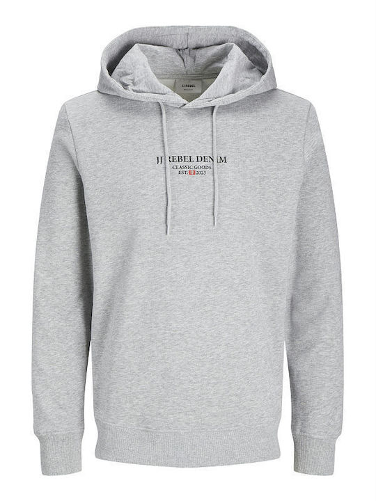 Φούτερ με Κουκούλα Light Grey Melange