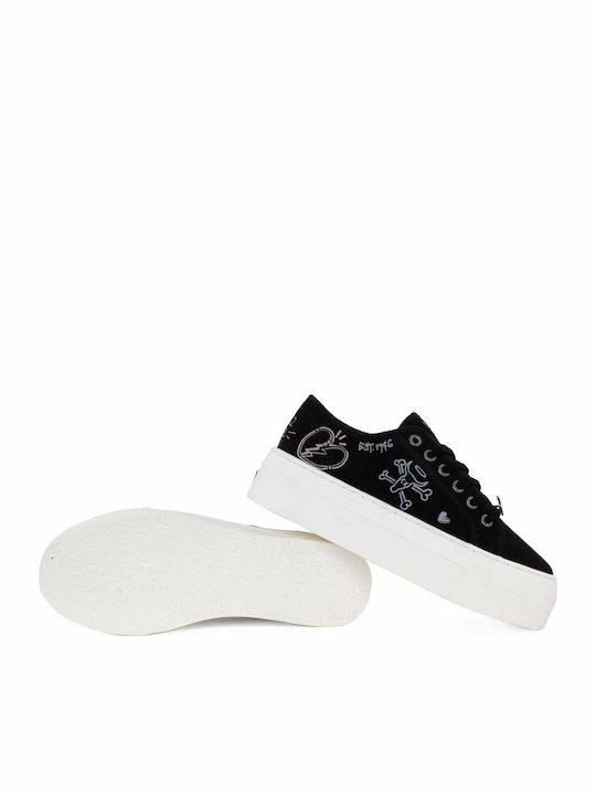 Rhea Damen Flatforms Sneakers Schwarz 0112000576