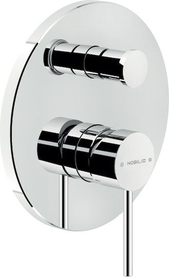 Nobili Set Mixer & Alimentare Îngropată pentru Duș Argintiu