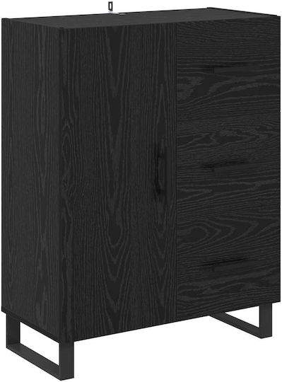 Bookcase Highboard Black Oak (2 pcs) 69.5x34x180 cm