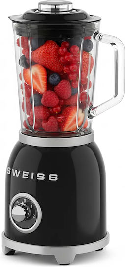 Sweiss Mixer mit Glas Kanäta 1,5 l 1000W Schwarz