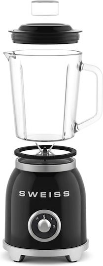 Sweiss Mixer mit Glas Kanäta 1,5 l 1000W Schwarz