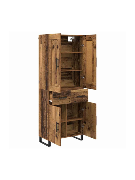 Βιβλιοθήκες Highboard Παλιό Ξύλο (2τμχ) 69.5x34x180εκ.