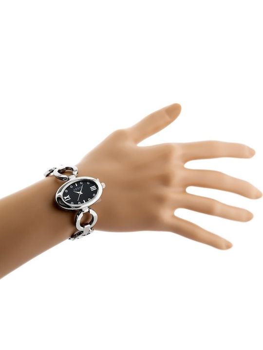 Adexe Γυναικείο Ρολόι 38mm Μπαταρίας με Ασημί Μεταλλικό Μπρασελέ