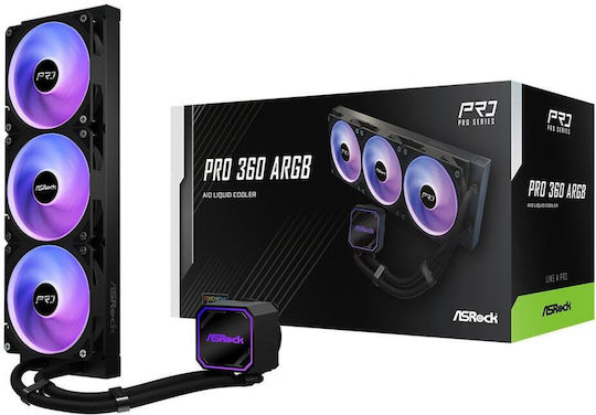 ASRock Pro 360 ARGB Water Cooling System AIO CPU With 3 Fans 120mm