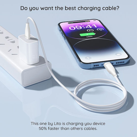 Lito Data Regular la Cablu Lightning 60W Alb 1m