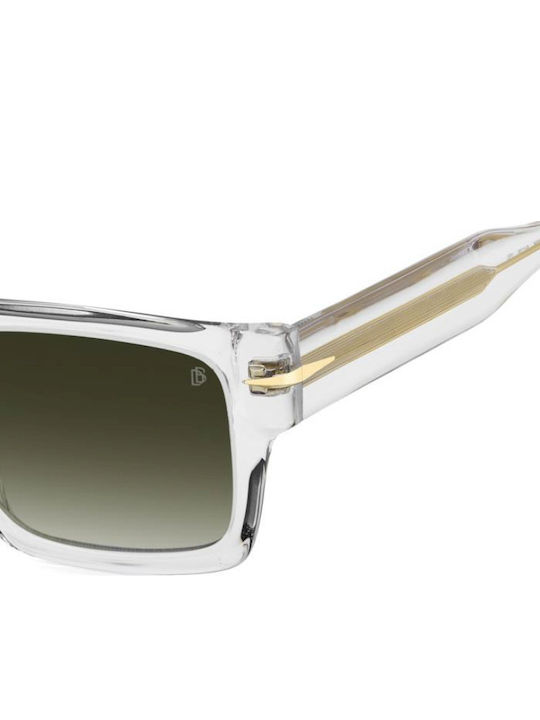 David Beckham Unisex Sunglasses With Transparent Horn-Rimmed Frame And Transparent Lens DB 7161/S 900/9K
