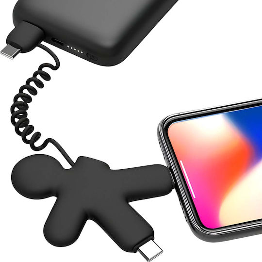 Xoopar 3 In 1 Buddy Usb A Usb C Usb C Lightning Kabel 0.15m Schwarzes