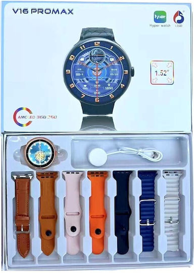 V16 Pro Max 50mm Smartwatch (Orange/Brown)